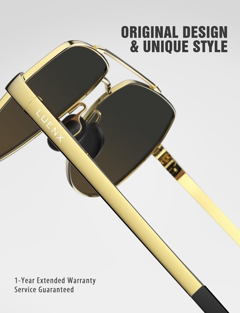 LUENX Aviator Sunglasses for Men Women Polarized New Shades Large Metal Frame - UV 400 Protection - Image 5